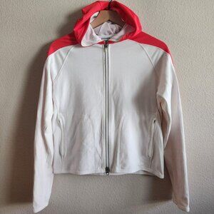 Nike Jacket Womens Medium Full Zip Hoodie Fleece Athletic Striped Retro
